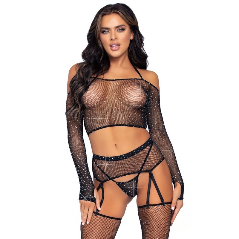 Comprar LEG AVENUE Set Cuatro Piezas – Conjunto Elegante Para Realzar Tu Feminidad-Noxtic