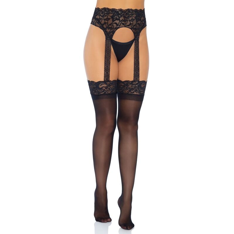 Comprar Leg Avenue Medias Con Ligero Opacas Talla Única – Elegancia Y Comodidad Con Encaje De Cintura Alta-Noxtic