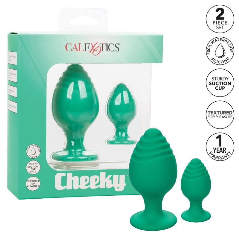 Comprar CALEXOTICS Cheeky Plugs Anales Verde – Diseño Colorido Con Base Con Ventosa Para Uso Seguro-Noxtic