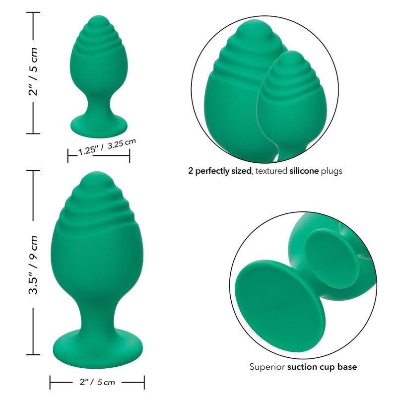 Comprar CALEXOTICS Cheeky Plugs Anales Verde – Diseño Colorido Con Base Con Ventosa Para Uso Seguro-Noxtic