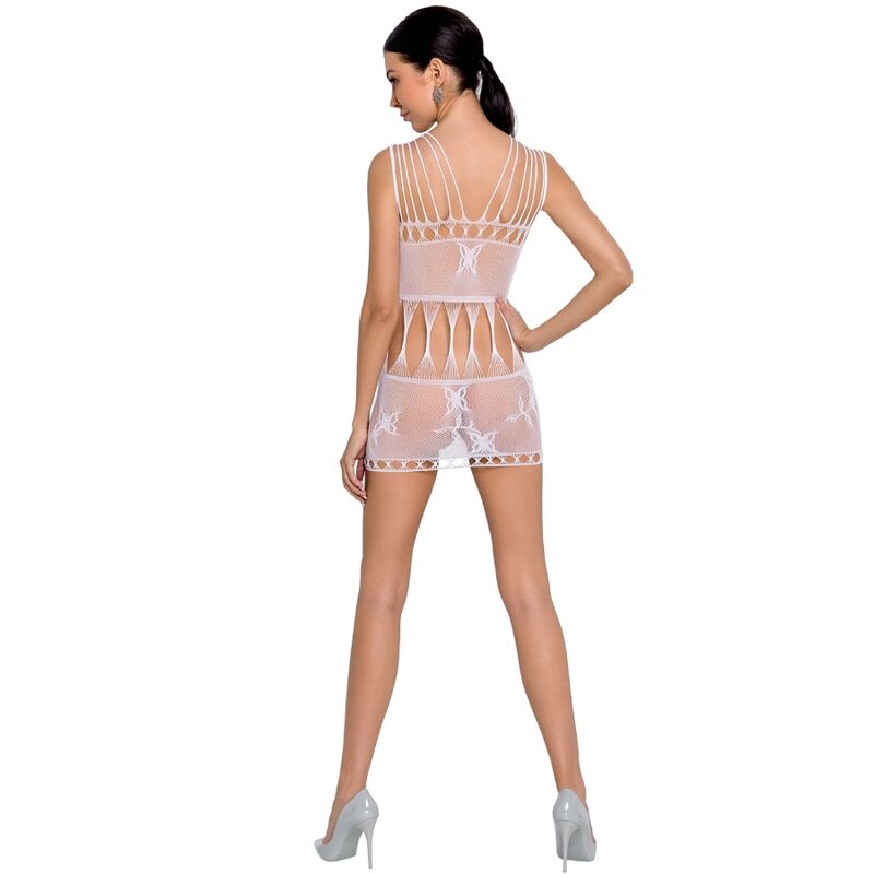 Comprar PASSION Woman BS090 Bodystocking Blanco Talla Única – Lencería Seductora Con Diseño Transparente-Noxtic