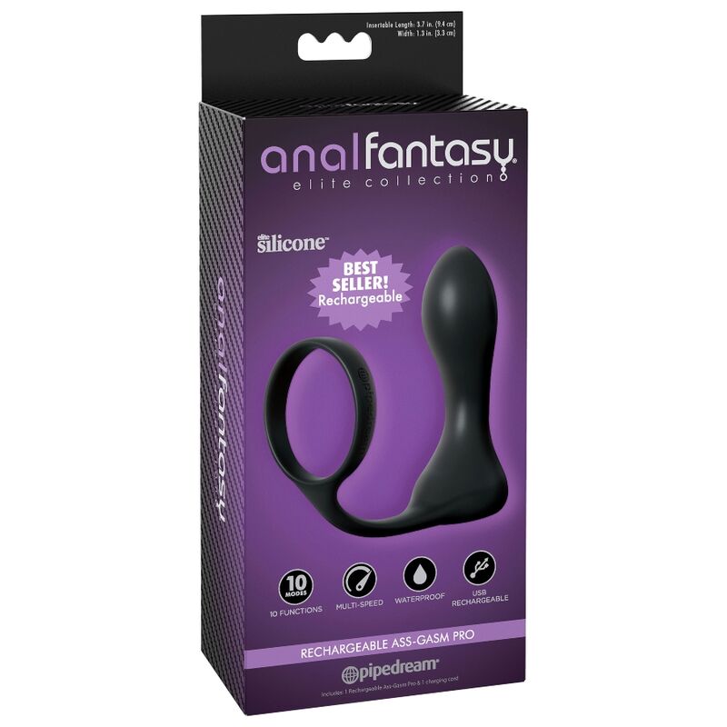 Anal Fantasy Elite Collection Ass Gasm Pro – Juguete Erótico Recargable Con Diseño De Silicona Suave