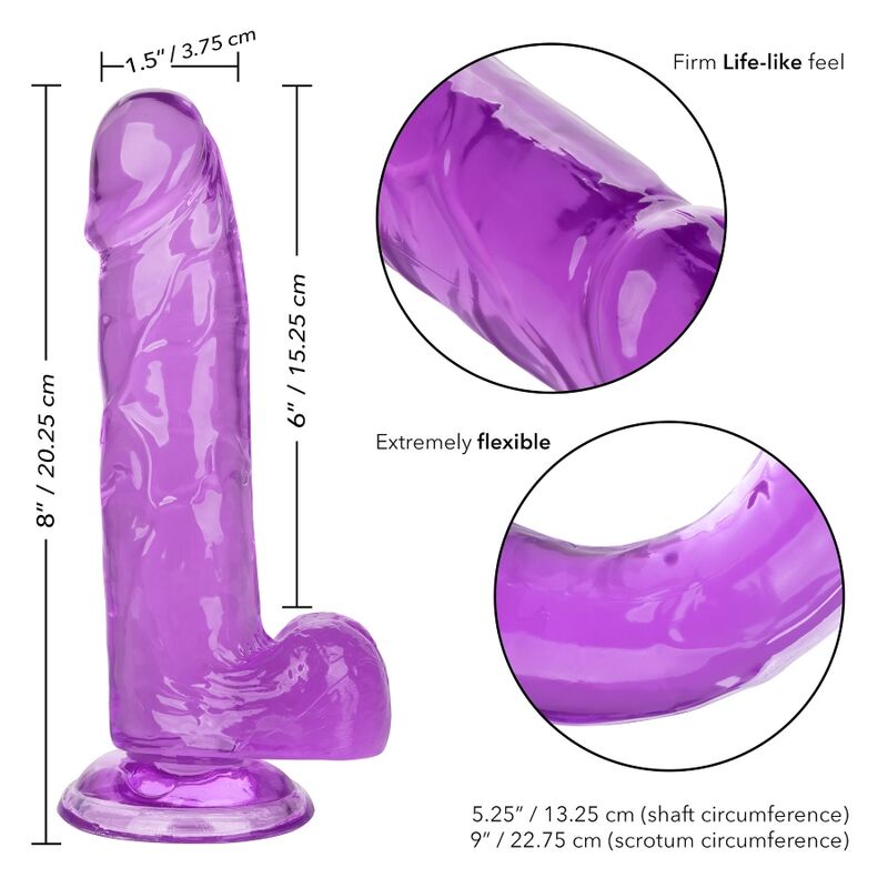 Comprar CALEXOTICS Size Queen Dildo Lila – Diseño Flexible Para Placer Personalizado-Noxtic