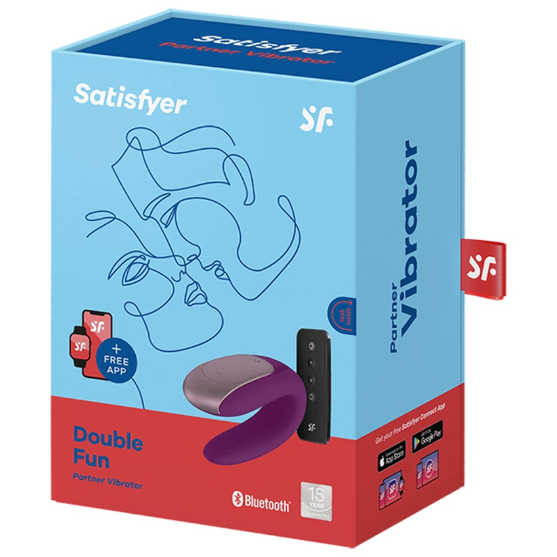 Comprar Satisfyer Double Fun Partner Vibrador Lila – Vibrador Recargable Con Diseño Innovador Para Parejas-Noxtic