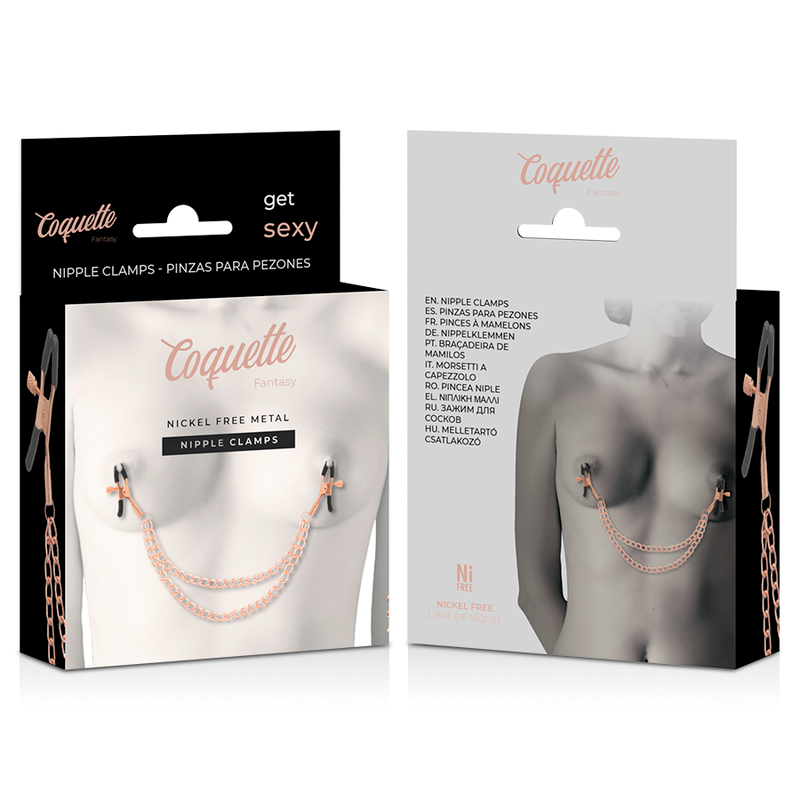 COQUETTE Chic Desire – Pinzas Metálicas Para Estimulación Sensorial Con Cadena