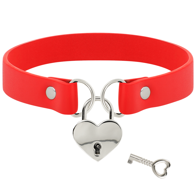 Comprar Coquette Chic Desire Collar Cuero Vegano Rojo – Accesorio Elegante Con Diseño Sofisticado-Noxtic