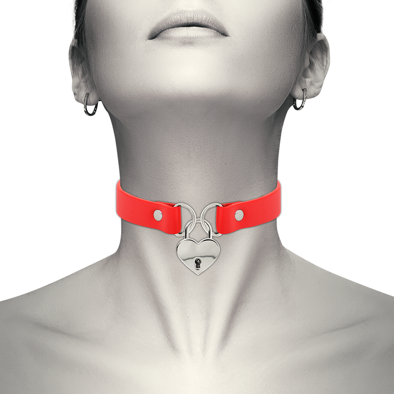 Comprar Coquette Chic Desire Collar Cuero Vegano Rojo – Accesorio Elegante Con Diseño Sofisticado-Noxtic