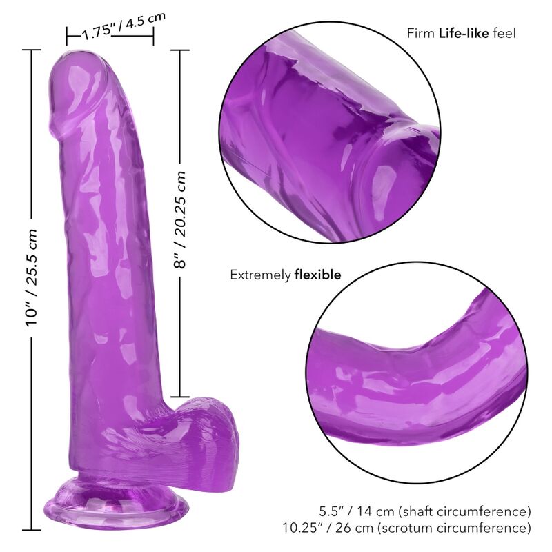 Comprar CALEXOTICS Size Queen Dildo Lila 20.3 Cm – Diseño Flexible Para Placer Personalizado-Noxtic
