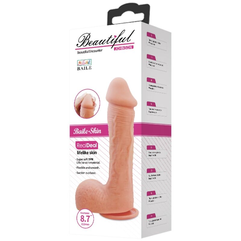 Comprar BAILE Dildo Johnson Piel Realista 22 CM – Sensación Suave Con Material De TPR Para Placer Íntimo-Noxtic