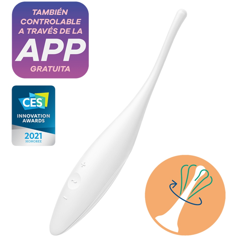 Comprar Satisfyer Twirling Joy Blanco – Estimulador Ergonómico Recargable Para Placer Profundo-Noxtic