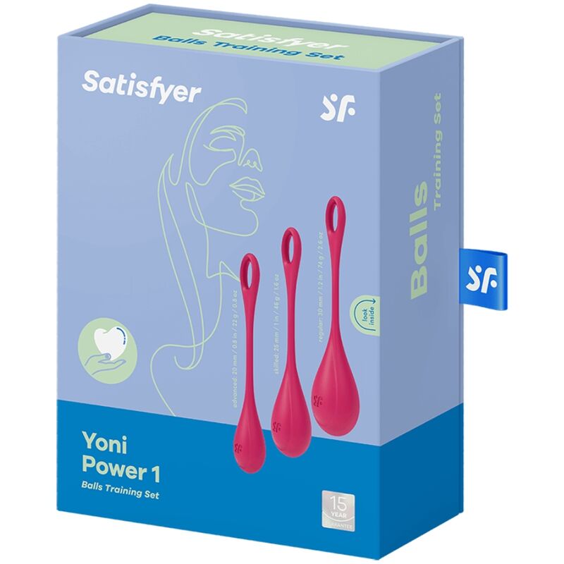Satisfyer Yoni Power 1 Kit De Entrenamiento Rojo – Fortalece Los Músculos Con Diseño Ergonómico De Silicona Médica
