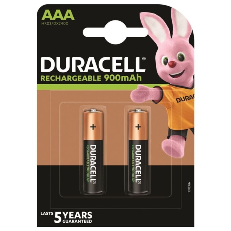 Comprar DURACELL Pila Recargable HR03 AAA 900mAh Blister 2 Unidades – Energía Duradera Para Dispositivos Electrónicos-Noxtic
