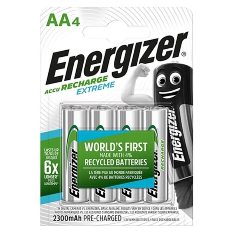 Comprar ENERGIZER Extreme Pila Recargable HR6 AA 2300mAh Blister 4 – Energía Sostenible Para Dispositivos De Bienestar-Noxtic
