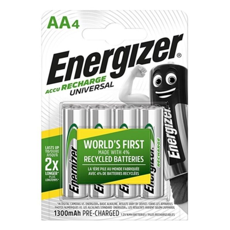 Comprar ENERGIZER Pila Recargable Universal HR6 AA 1300mAh Blister de 4 – Duración Prolongada Para Uso Diario-Noxtic