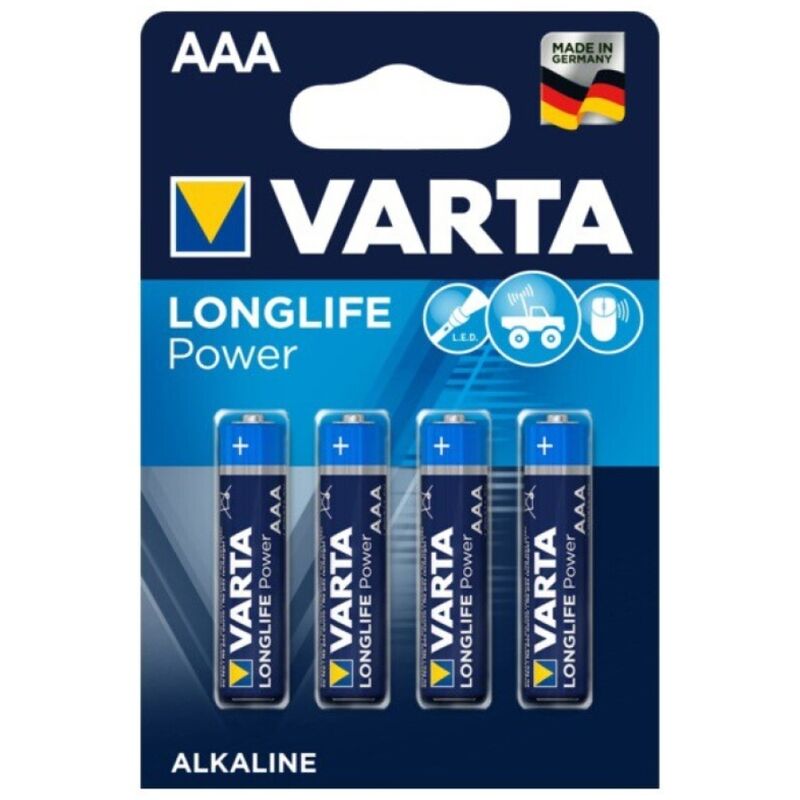 Comprar VARTA Longlife Power Pila Alcalina AAA LR03 Blister 4 – Baterías de Larga Duración Para Dispositivos Electrónicos-Noxtic