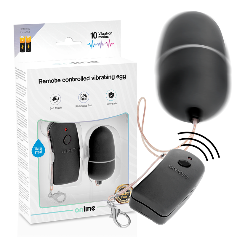 Comprar ONLINE Huevo Vibrador Con Control Remoto Negro – Juguete Erótico Para Placer Compartido-Noxtic