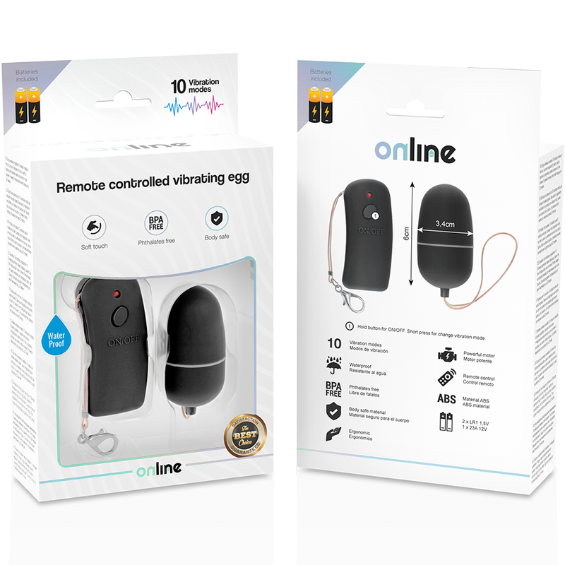 Comprar ONLINE Huevo Vibrador Con Control Remoto Negro – Juguete Erótico Para Placer Compartido-Noxtic