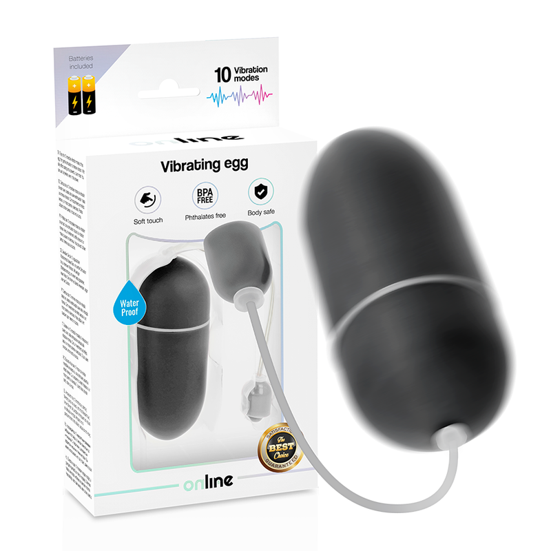 Comprar ONLINE Huevo Vibrador Waterproof Negro – Diseño Versátil Para Placer Íntimo Con Libertad Sensorial-Noxtic