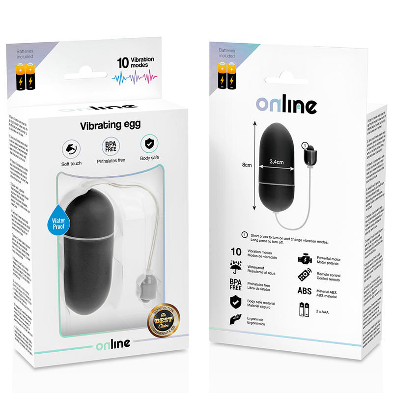 Comprar ONLINE Huevo Vibrador Waterproof Negro – Diseño Versátil Para Placer Íntimo Con Libertad Sensorial-Noxtic