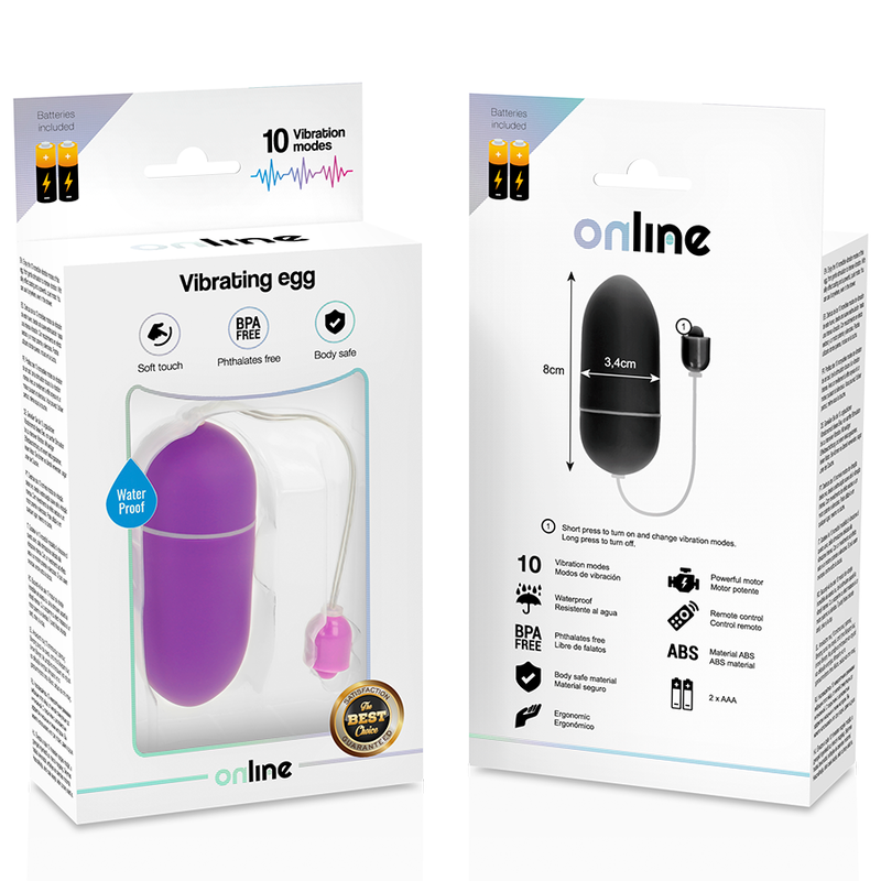 Comprar ONLINE Huevo Vibrador Waterproof Lila – Versatilidad Con 10 Modos De Vibración Para Placer Sensorial-Noxtic