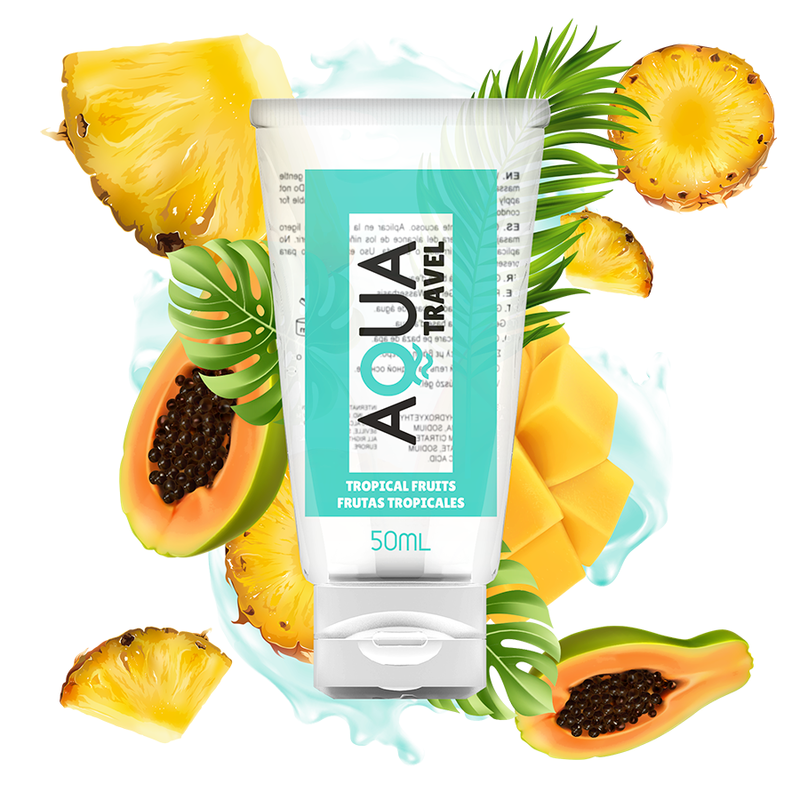 Comprar AQUA TRAVEL Lubricante Base Agua Sabor Frutas Tropicales 50 ML – Deliciosa Sensación Para Un Placer Íntimo Confiable-Noxtic