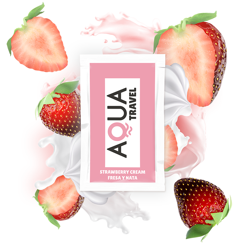 Comprar Aqua Travel Lubricante Base Agua Sabor Fresa Y Nata 6 Ml – Experiencia Deliciosa Para Placer Intimo-Noxtic