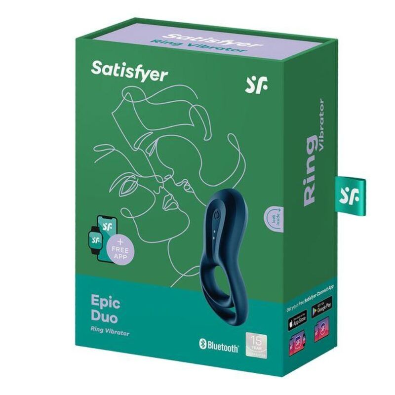 Comprar Satisfyer Epic Duo Anillo Vibrador Azul – Diseño Ergonómico Para Estimulación Dual-Noxtic