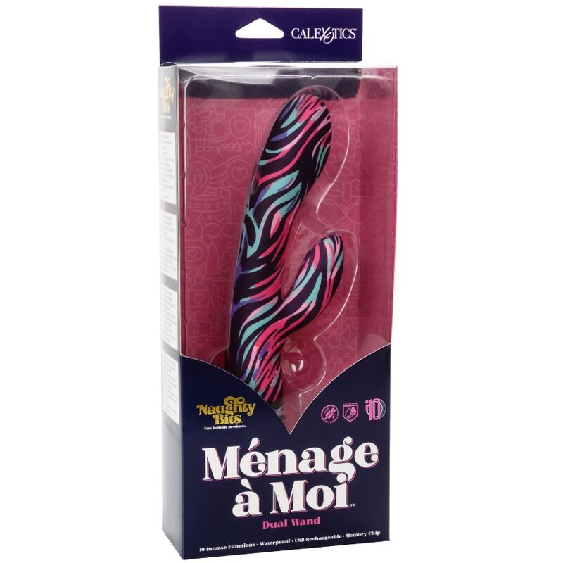 Comprar CALEXOTICS Vibrador Menage A Moi Dual Wand – Estimulador Doble Con 10 Funciones Para Placer Compartido-Noxtic