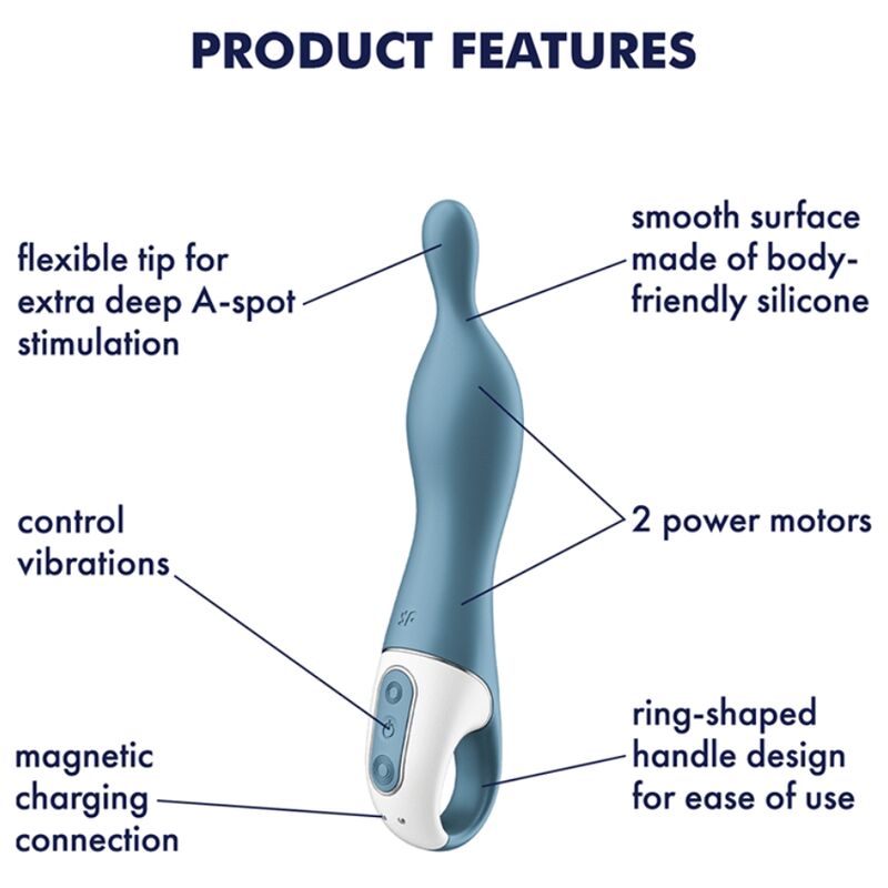 Comprar Satisfyer A-Mazing 1 Vibrador Punto A Azul – Diseño Ergonómico Para Estimulación Profunda-Noxtic