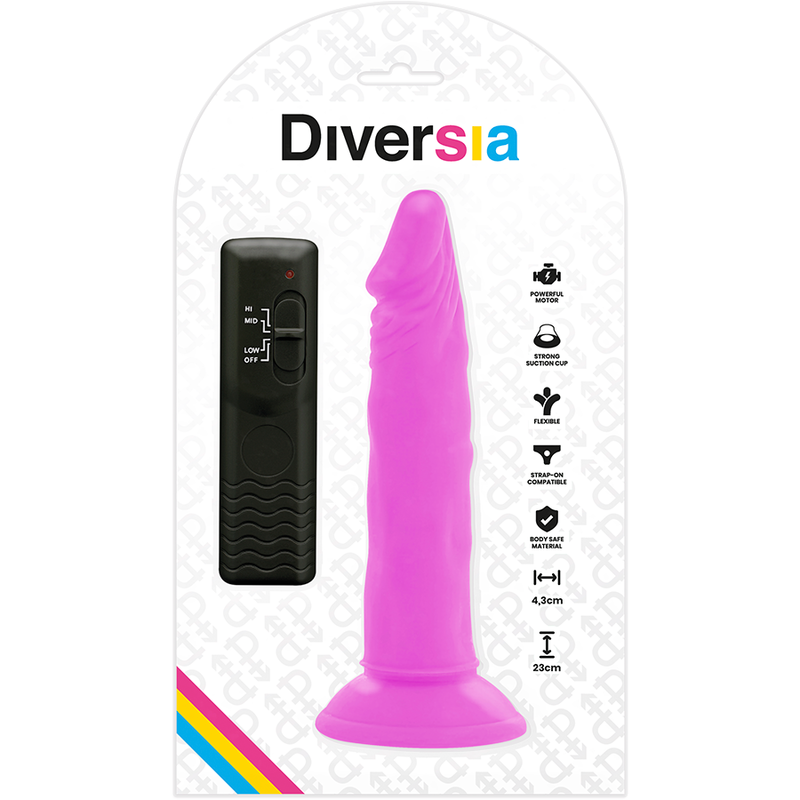 Comprar DIVERSIA Dildo Realístico Flexible Lila 23 Cm – Diseño Ergonómico Con Vibración Para Placer Personal-Noxtic