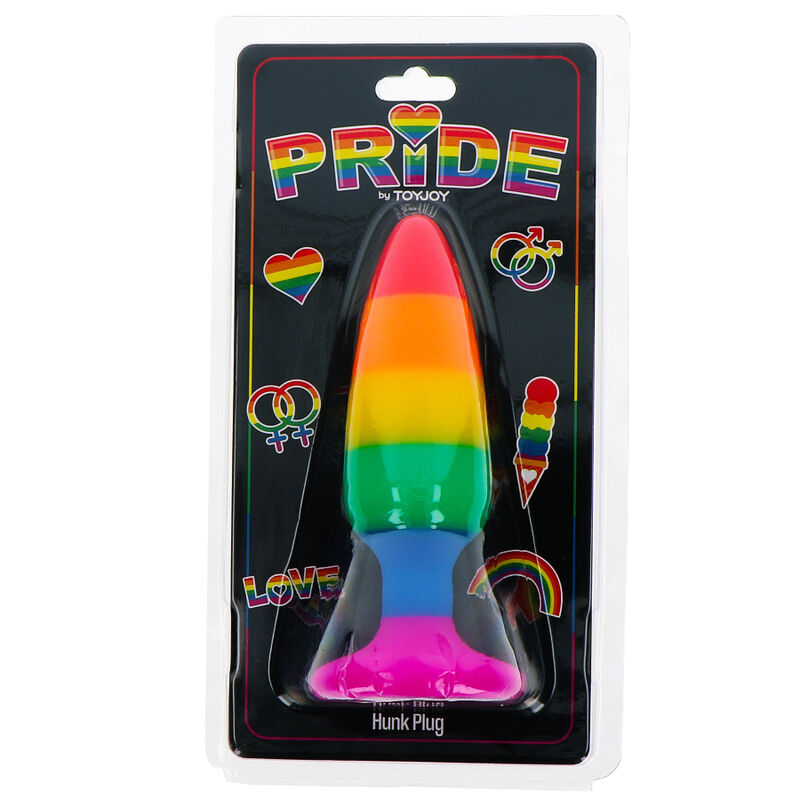 PRIDE Plug Hunk Bandera LGBT 10 5 CM – Diseño Colorido Que Celebra la Diversidad y el Placer Sensorial