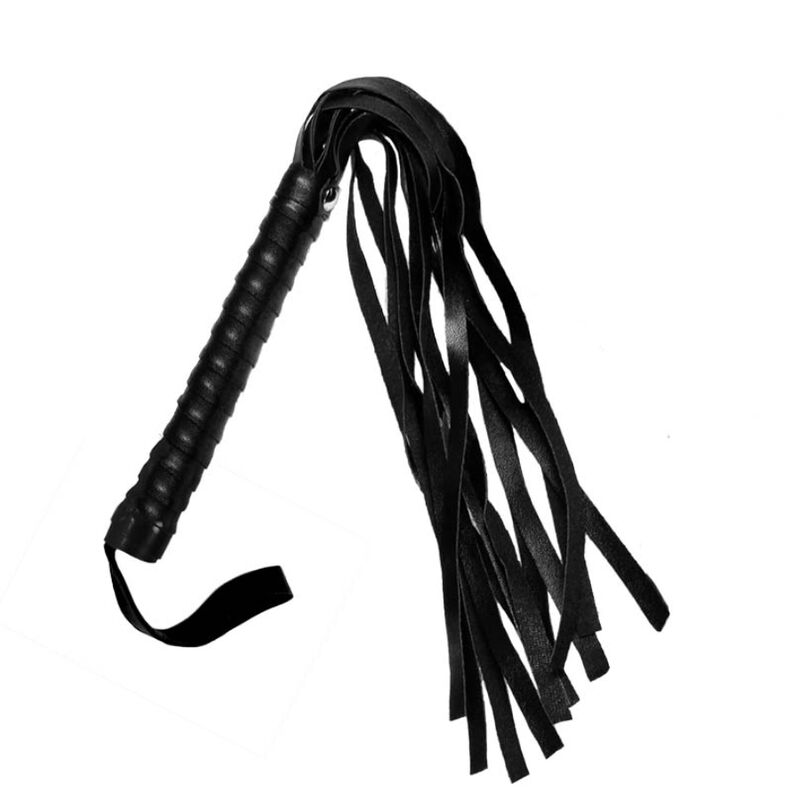 Comprar SECRETPLAY Látigo Negro – Juguete Erótico De Cuero Sintético Para Experiencias Sensoriales-Noxtic