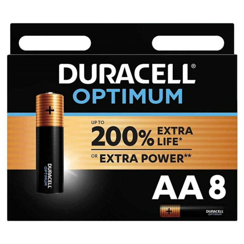 Comprar DURACELL Optimum 200 Pilas Alcalinas AA LR6 Blister 8 – Potencia Duradera Para Dispositivos Diarios-Noxtic