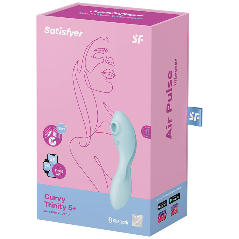 Comprar Satisfyer Curvy Trinity 5 Azul – Estimulador Con Diseño Innovador y Tecnología Moderna-Noxtic