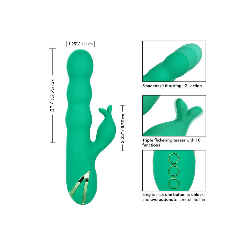 CALEXOTICS Sonoma Satisfier Verde – Vibrador Recargable Con Diseño Elegante Para Placer Sensorial