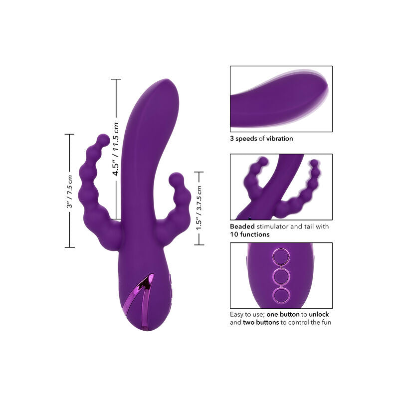 Comprar CALEXOTICS Long Beach Bootylicious Purple – Masajeador Con Diseño Curvado Para Placer Potente-Noxtic