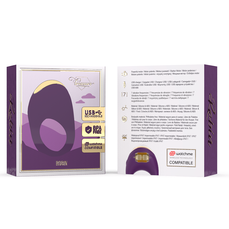 Comprar TREASURE Robin Vibrating Ring – Estimulador Ergonómico Compatible Con Tecnología Inalámbrica-Noxtic