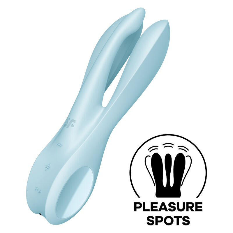 Comprar Satisfyer Threesome 1 Vibrador Azul – Vibrador Recargable Con Diseño Ergonómico-Noxtic