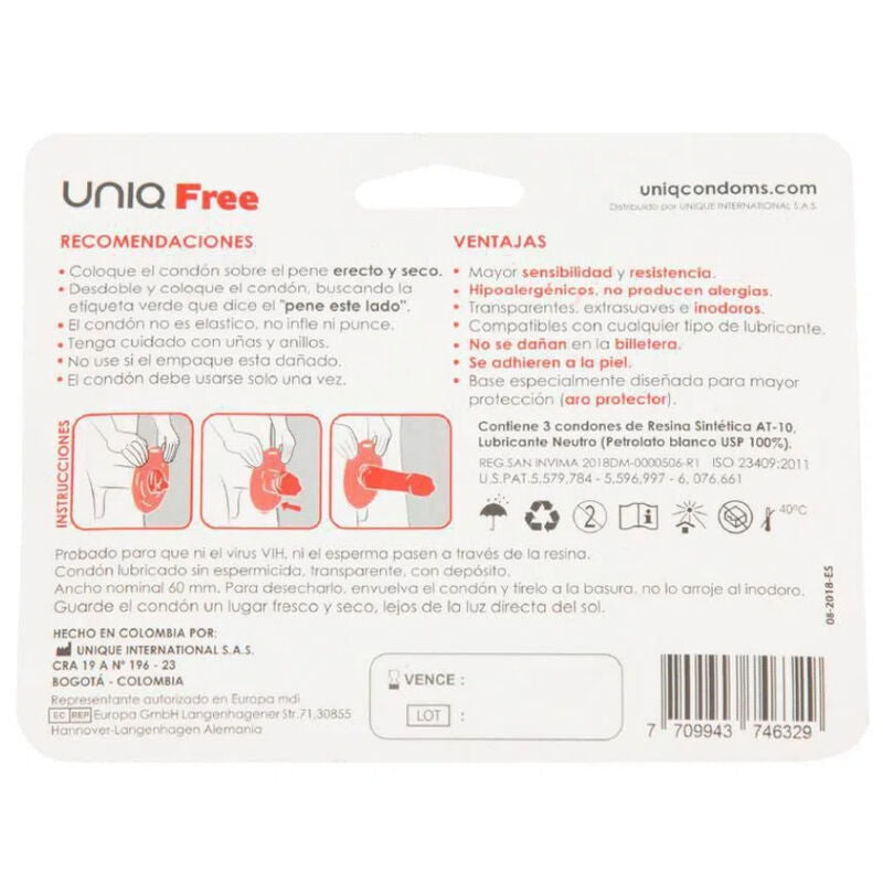 Preservativi UNIQ Free senza lattice: protezione ad anello per esperienze sicure