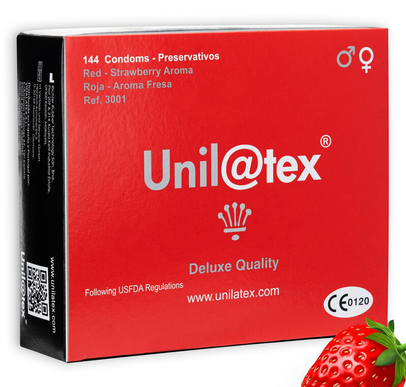 Comprar UNILATEX Preservativos Rojos Fresa 144 Uds – Placer Seguro Con Sabor Delicioso-PRESERVATIVOS-Noxtic