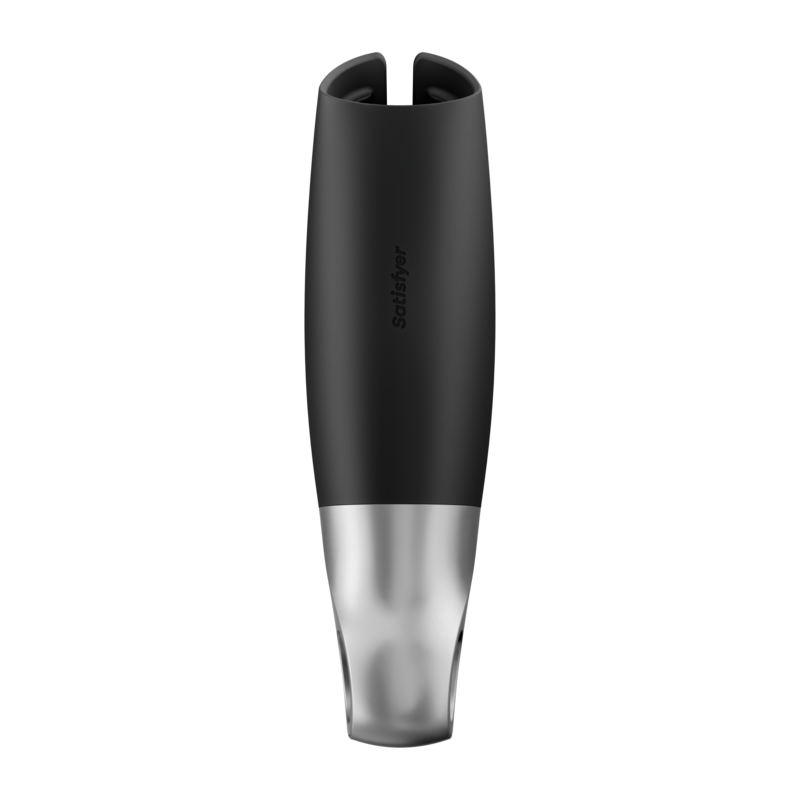 SATISFYER Power Masturbator Negro Y Plata – Estimulador Con Diseño Ergonómico Para Placer Intenso