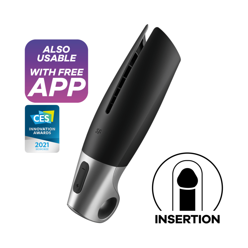 Comprar SATISFYER Power Masturbator Negro Y Plata – Estimulador Con Diseño Ergonómico Para Placer Intenso-Noxtic