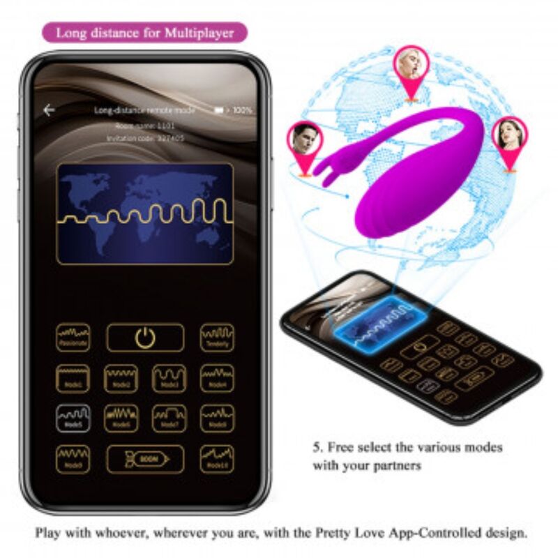 Comprar Pretty Love Catalina Masajeador Con Control App Lila – Diseño Innovador Para Conexión Remota-Noxtic