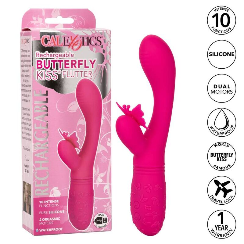 Comprar CALEXOTICS Butterfly Kiss Flutter Rosa – Vibrador Recargable Con Diseño Elegante Para Placer Intimo-Noxtic
