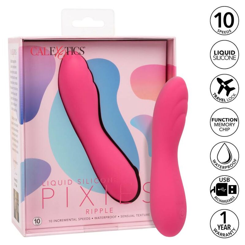 Comprar CALEXOTICS Pixies Ripple Rosa – Vibrador Recargable Con Diseño Curvado Y 10 Velocidades-Noxtic