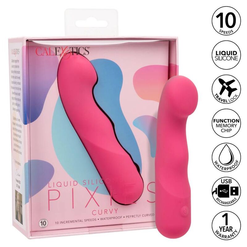 Comprar Calexotics Pixies Curvy Rosa – Vibrador Recargable Con Diseño Elegante Y Versátil-Noxtic