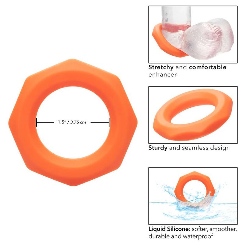 Comprar CALEXOTICS Alpha Sexagon Ring Naranja – Juguete Con Diseño Hexagonal De Silicona Ultra Elástica-Noxtic