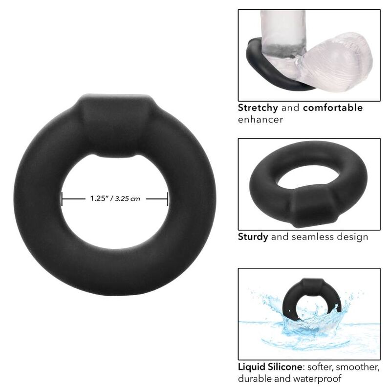 Comprar CALEXOTICS Alpha Optimum Ring Negro – Anillo Ergonómico De Silicona Para Placer Reimaginado-Noxtic