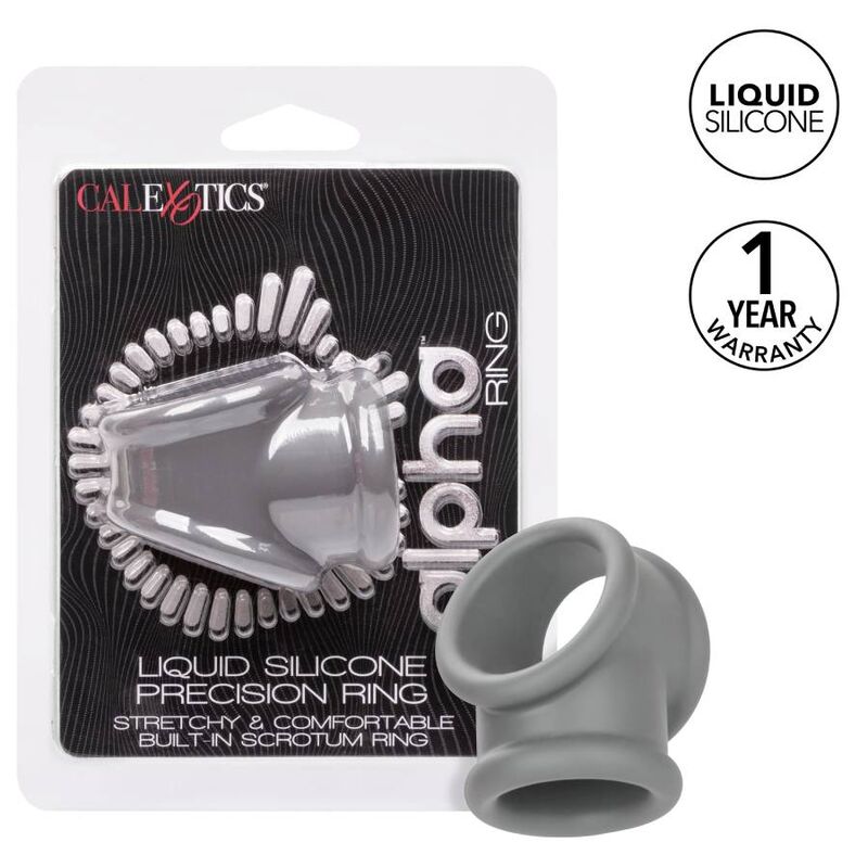 Comprar CALEXOTICS Alpha Precision Ring Gris – Anillo Erótico De Doble Diseño Para Placer Sensible-Noxtic