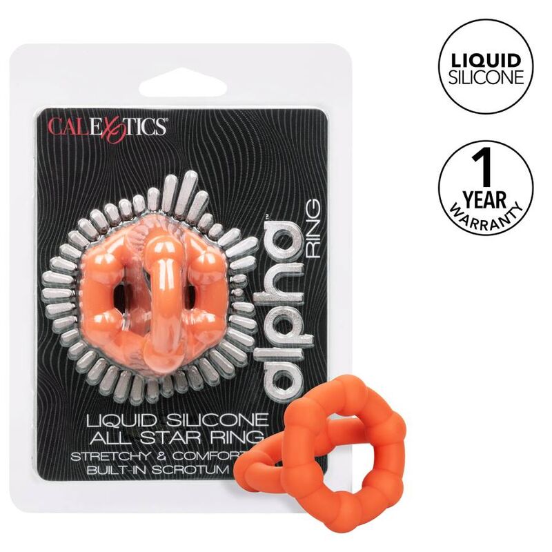 Comprar CALEXOTICS Alpha All Star Ring Naranja – Anillo Potenciador Con Diseño Elegante Para Placer Íntimo-Noxtic